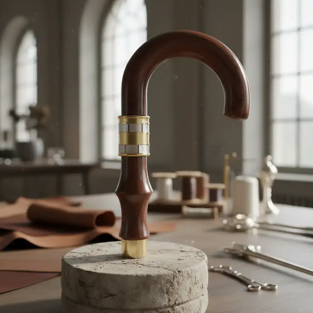 Elegant umbrella handle detail in the Ceravunt Atelier studio
